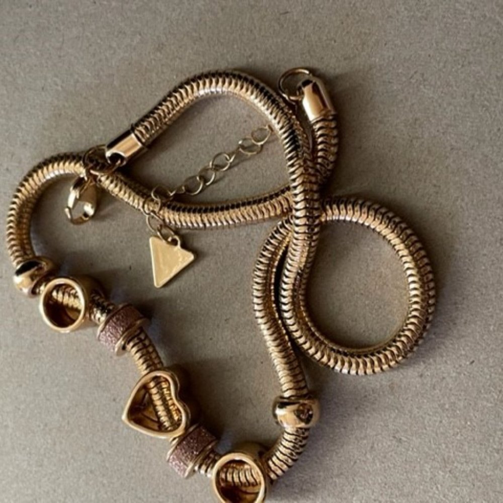 Guess Multi Charm Slides On An 17.5" Snake Chain … - image 7